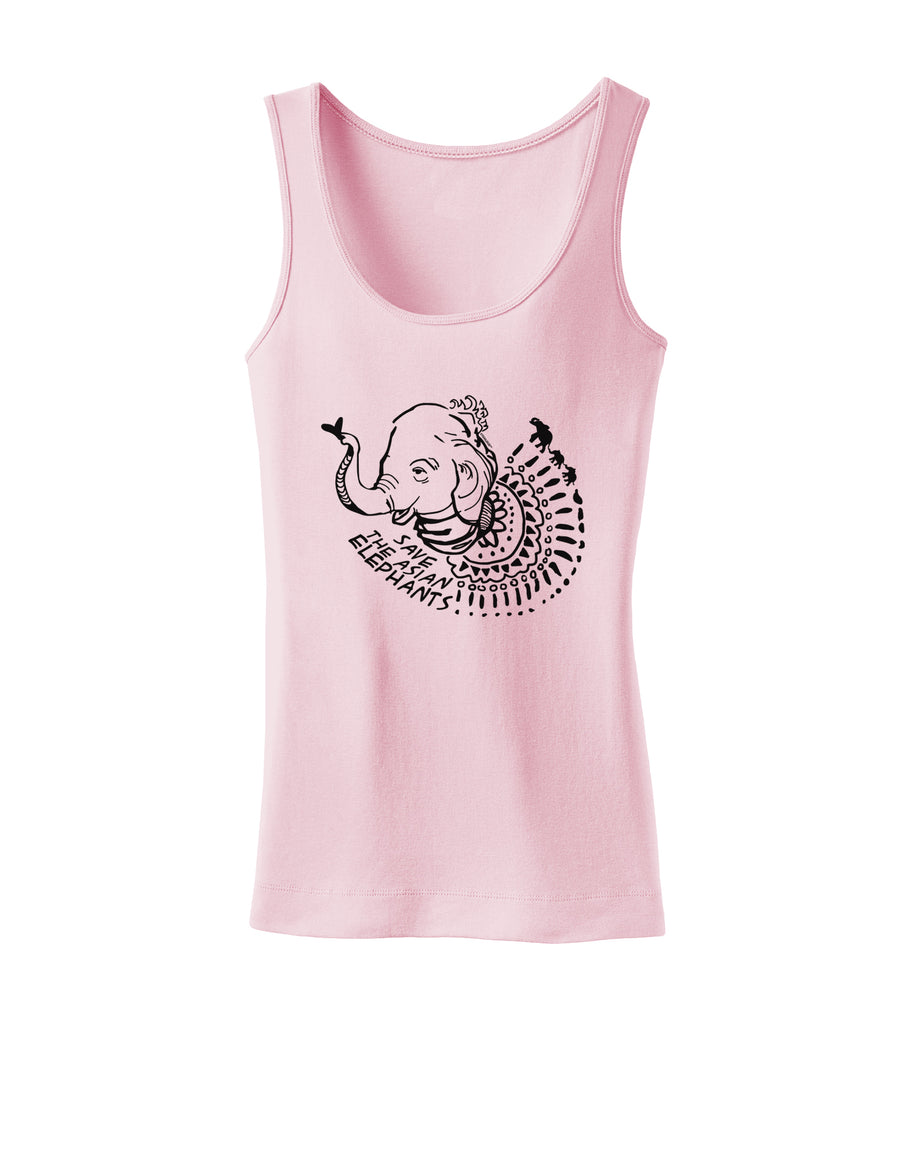 TooLoud Save the Asian Elephants Womens Petite Tank Top-Womens Tank Tops-TooLoud-White-X-Small-Davson Sales