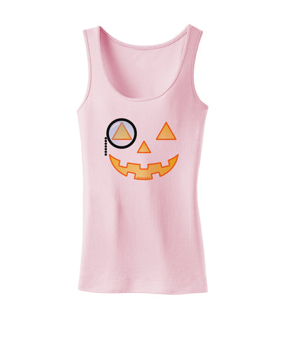 Monocle Jack-o-Lantern Color Womens Tank Top-Womens Tank Tops-TooLoud-SoftPink-X-Small-Davson Sales