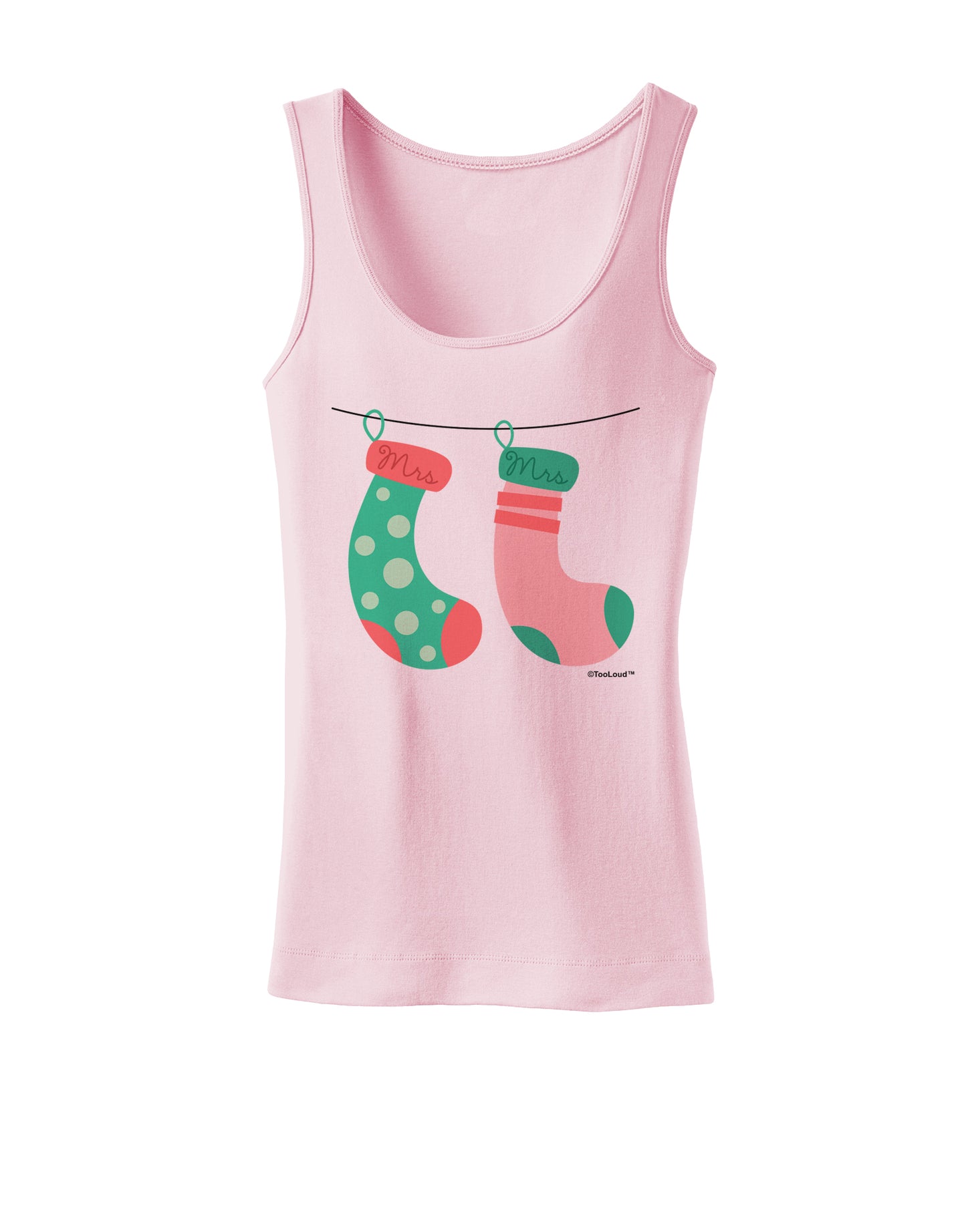 Cute Mrs and Mrs Christmas Couple Stockings Womens Tank Top by TooLoud-Womens Tank Tops-TooLoud-SoftPink-X-Small-Davson Sales