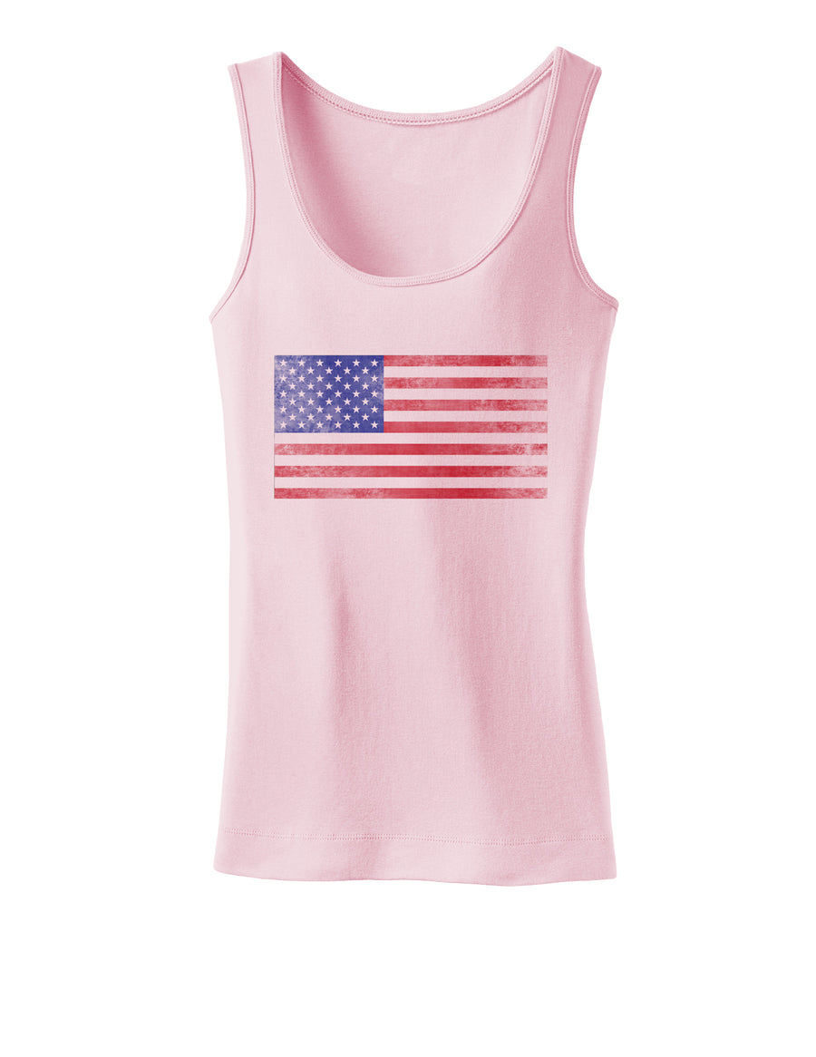 Weathered American Flag Womens Tank Top-Womens Tank Tops-TooLoud-White-X-Small-Davson Sales