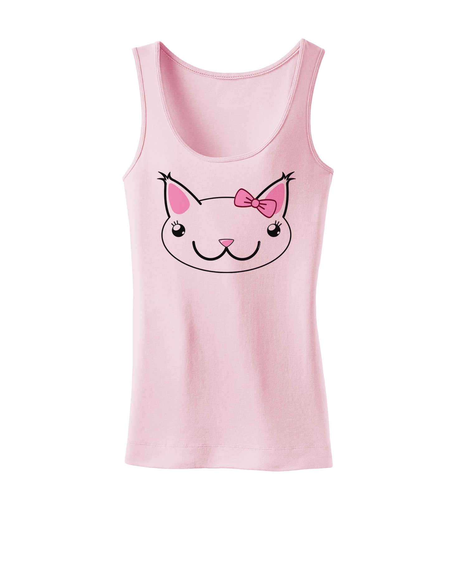 Kyu-T Head - Day Kawaia the Cute Girl Critter Womens Tank Top-Womens Tank Tops-TooLoud-SoftPink-X-Small-Davson Sales