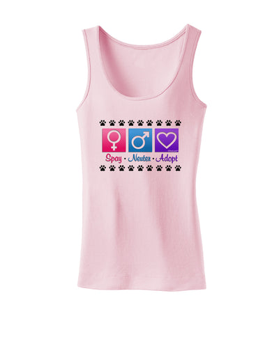 Spay Neuter Adopt Womens Petite Tank Top-TooLoud-SoftPink-X-Small-Davson Sales