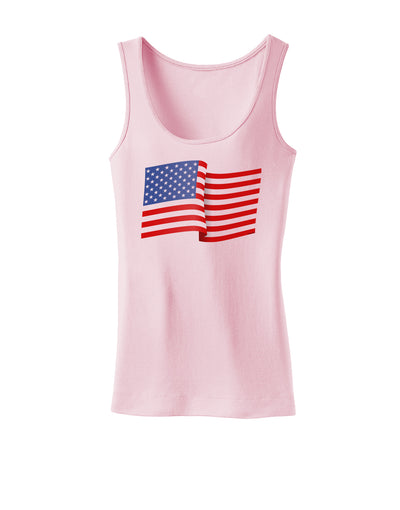 Patriotic Waving USA American Flag Womens Tank Top-Womens Tank Tops-TooLoud-SoftPink-X-Small-Davson Sales