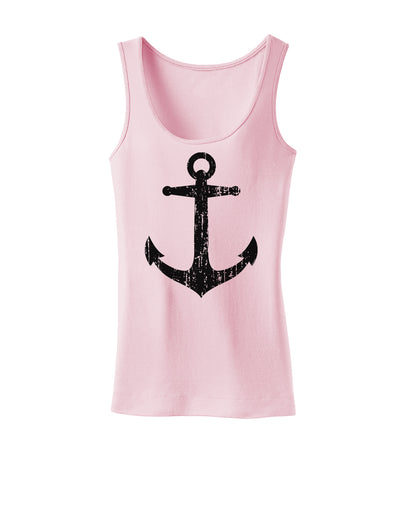 Distressed Nautical Sailor Anchor Womens Tank Top-Womens Tank Tops-TooLoud-SoftPink-X-Small-Davson Sales