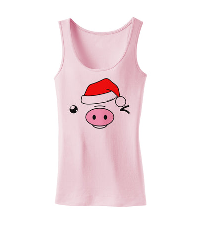 Kyu-T Face Oinkz Santa Hat Boy Pig Womens Tank Top-Womens Tank Tops-TooLoud-SoftPink-X-Small-Davson Sales