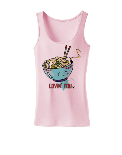 TooLoud Matching Lovin You Blue Pho Bowl Womens Petite Tank Top-Womens Tank Tops-TooLoud-SoftPink-X-Small-Davson Sales