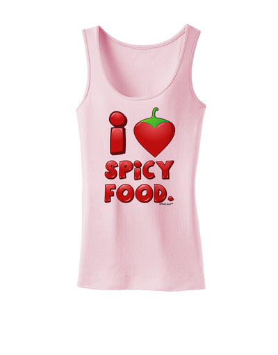 I Heart Spicy Food Womens Petite Tank Top-TooLoud-SoftPink-X-Small-Davson Sales