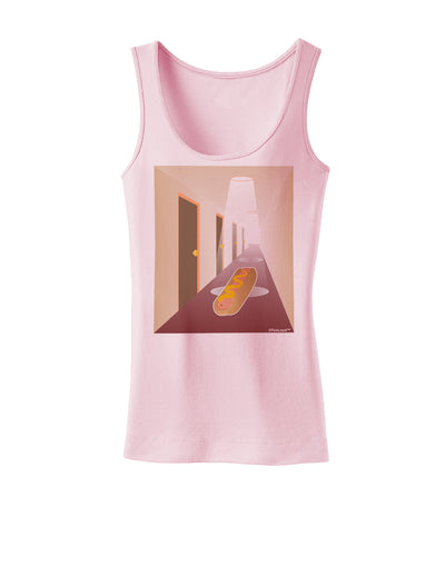 Hotdog in a Hallway Womens Petite Tank Top-TooLoud-SoftPink-X-Small-Davson Sales