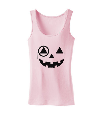 Monocle Jack-o-Lantern B-W Womens Tank Top-Womens Tank Tops-TooLoud-SoftPink-X-Small-Davson Sales