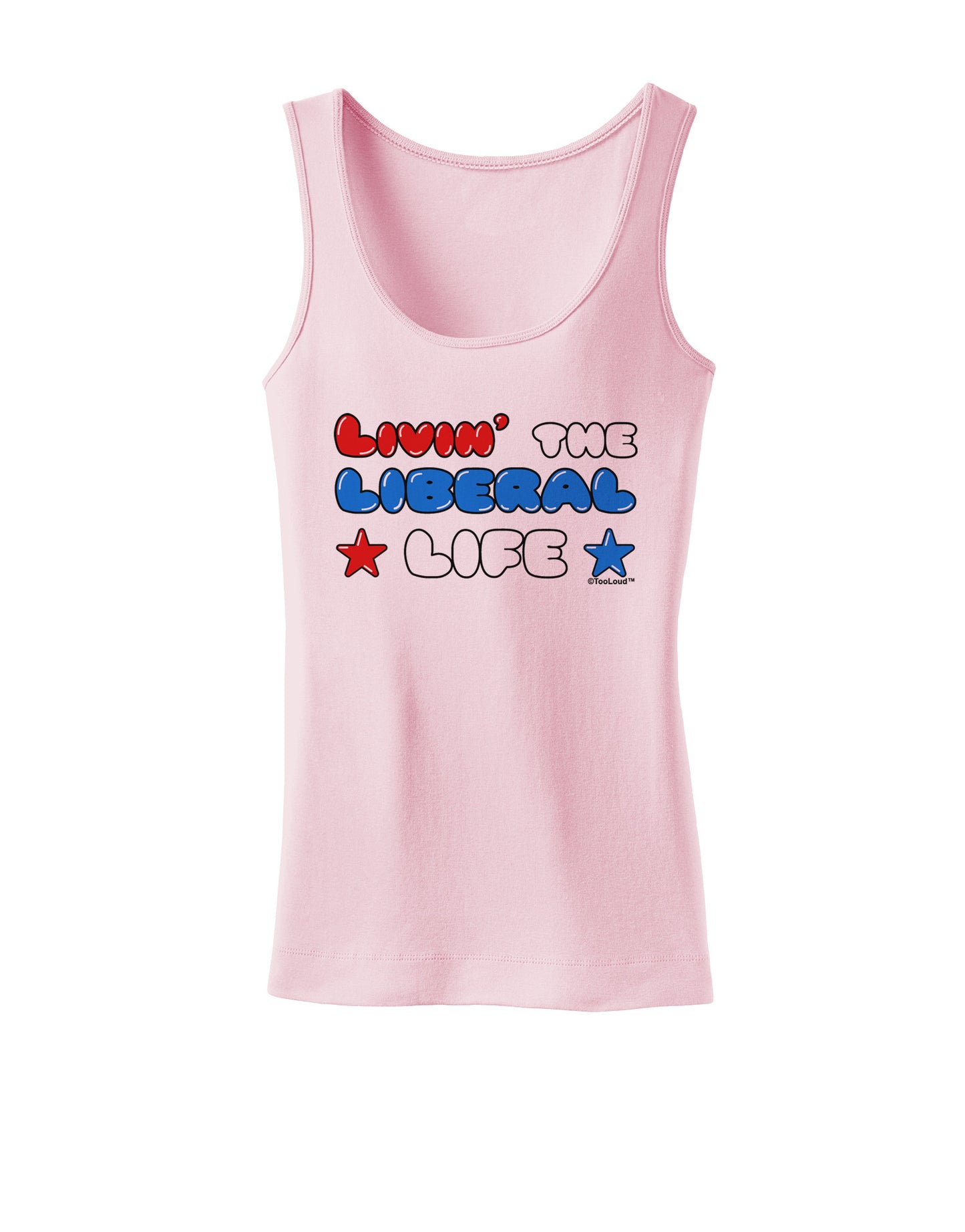 The Liberal Life Womens Petite Tank Top-TooLoud-SoftPink-X-Small-Davson Sales