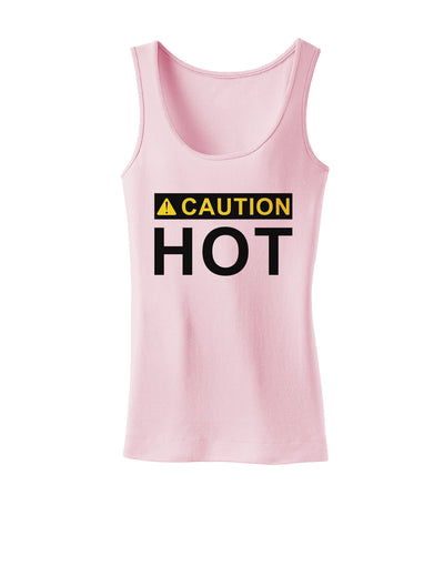 Caution Hot Warning Sign Womens Tank Top-Womens Tank Tops-TooLoud-SoftPink-X-Small-Davson Sales