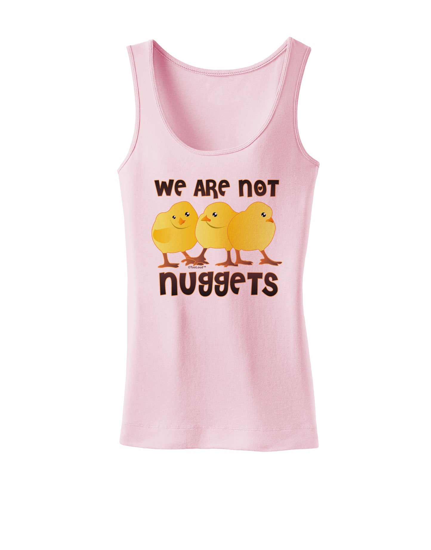 TooLoud We Are Not Nuggets Womens Petite Tank Top-TooLoud-SoftPink-X-Small-Davson Sales