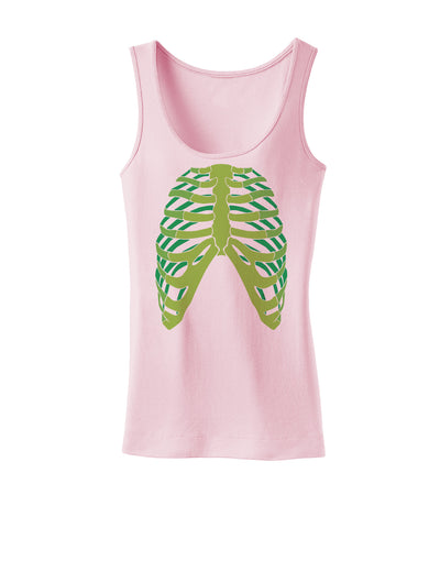 Human Green Skeleton Bones Ribcage Womens Tank Top-Womens Tank Tops-TooLoud-SoftPink-X-Small-Davson Sales