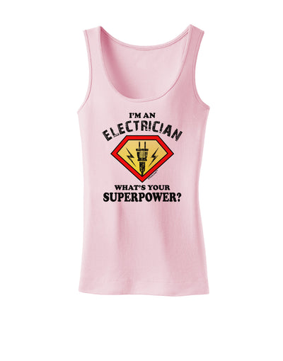 Electrician - Superpower Womens Petite Tank Top-TooLoud-SoftPink-X-Small-Davson Sales