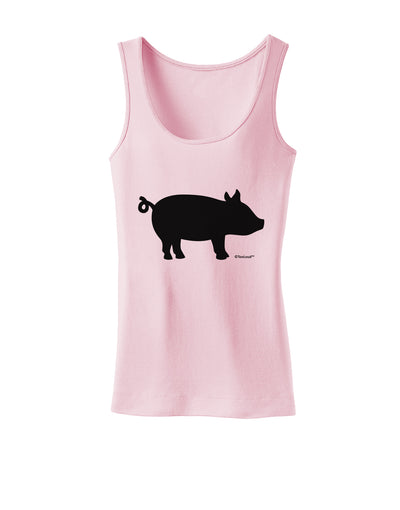 Pig Silhouette Design Womens Tank Top by TooLoud-Womens Tank Tops-TooLoud-SoftPink-X-Small-Davson Sales