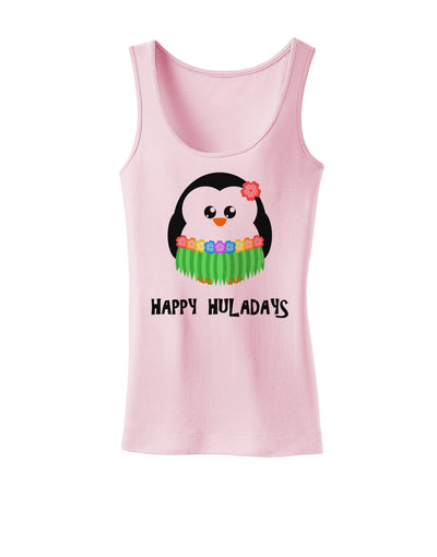 Happy Huladays Holiday Penguin - Christmas Womens Tank Top-Womens Tank Tops-TooLoud-SoftPink-X-Small-Davson Sales