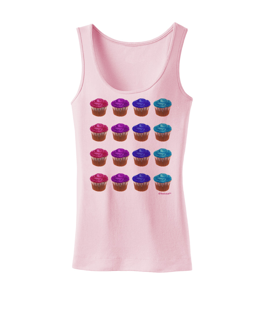 Colorful Cupcake Pattern Womens Tank Top by TooLoud-Womens Tank Tops-TooLoud-White-X-Small-Davson Sales