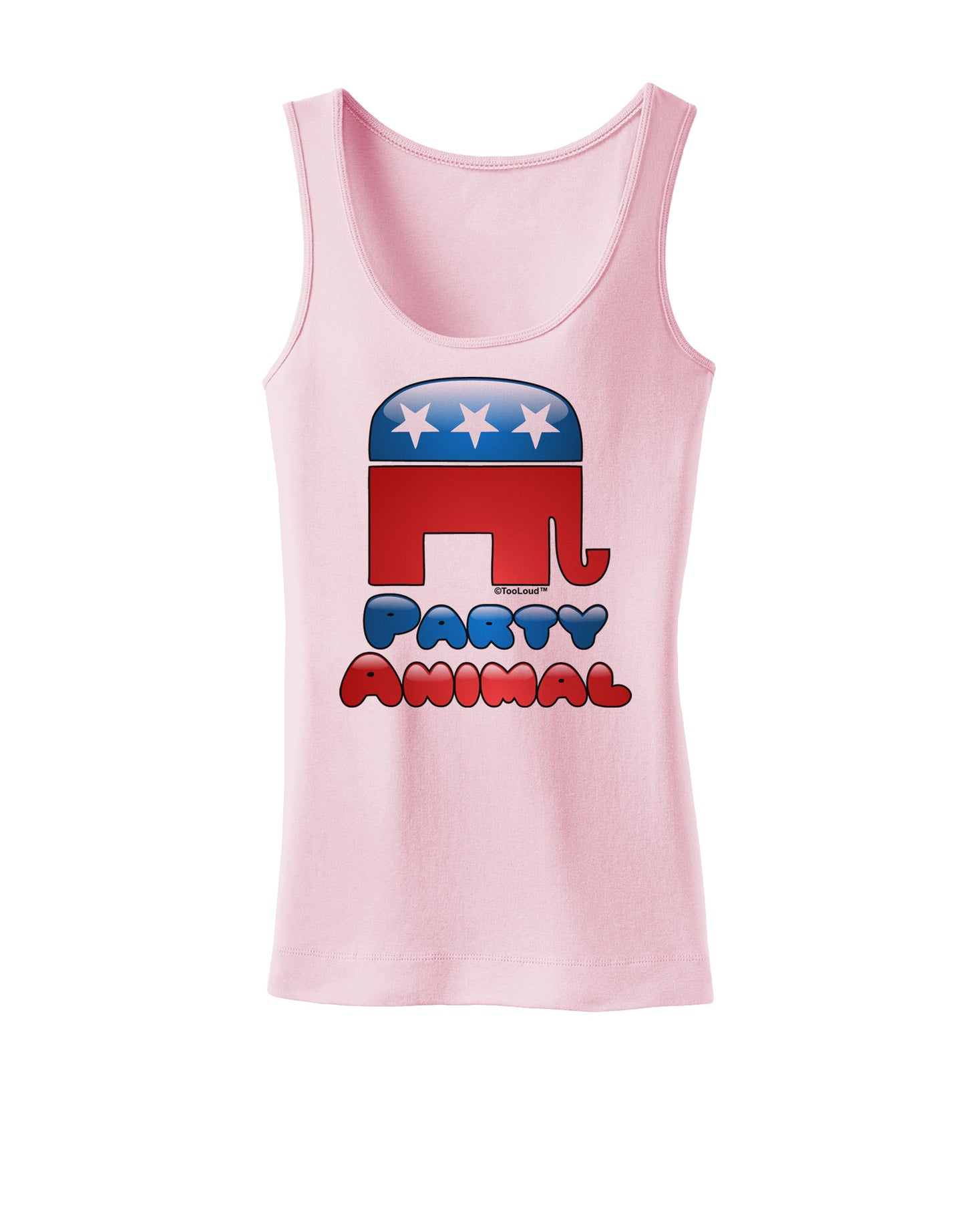Republican Party Animal Womens Petite Tank Top-TooLoud-SoftPink-X-Small-Davson Sales