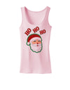 Ho Ho Ho Santa Claus Face Faux Applique Womens Tank Top-Womens Tank Tops-TooLoud-SoftPink-X-Small-Davson Sales