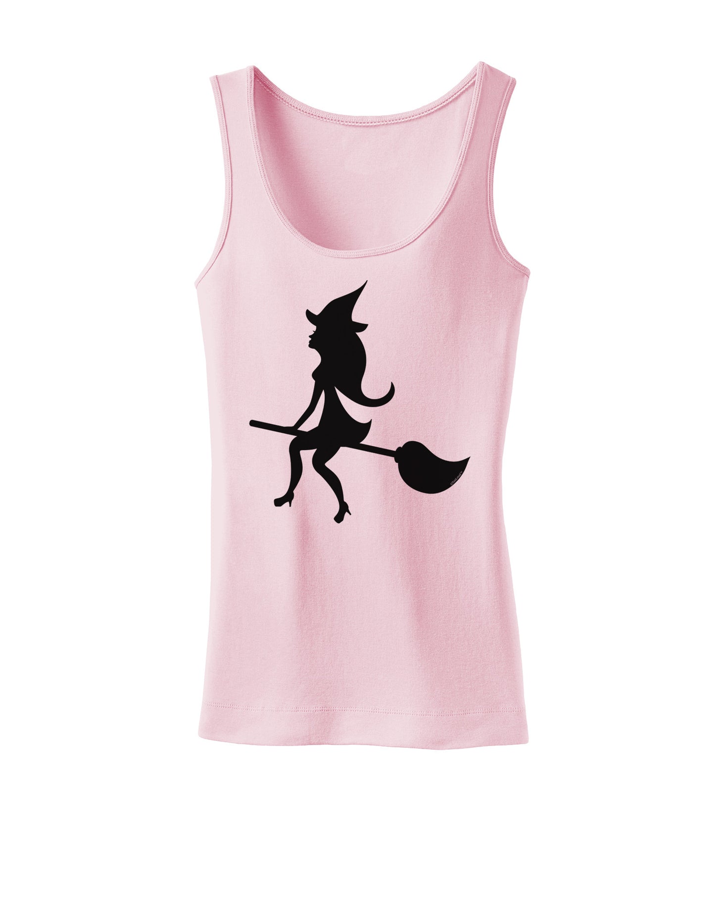 Cute Witch on Broom Silhouette Halloween Womens Tank Top-Womens Tank Tops-TooLoud-SoftPink-X-Small-Davson Sales