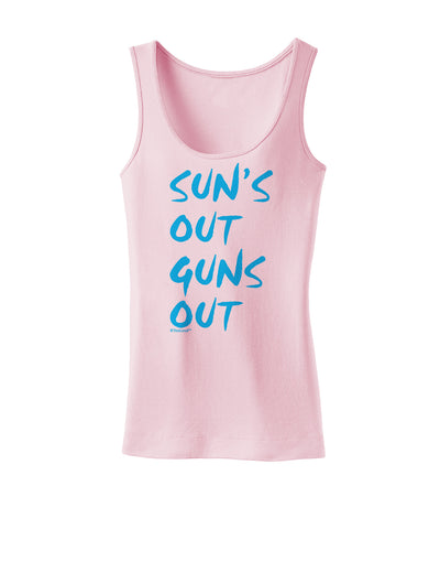 Suns Out Guns Out - Blue Womens Tank Top-Womens Tank Tops-TooLoud-SoftPink-X-Small-Davson Sales