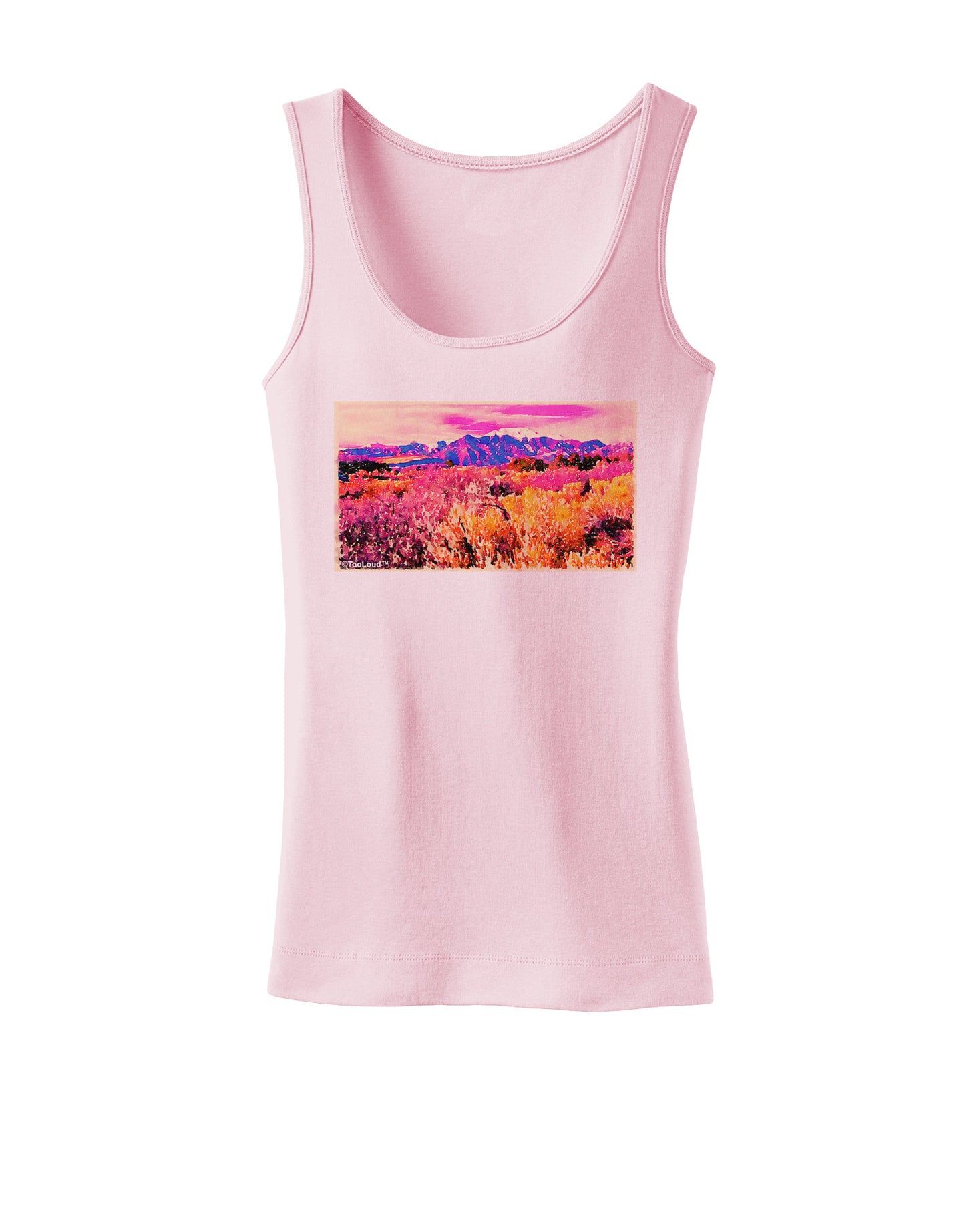 Colorful Colorado Mountains Womens Petite Tank Top-TooLoud-SoftPink-X-Small-Davson Sales