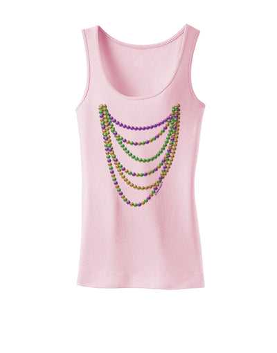 Mardi Gras Beads Necklaces Womens Tank Top-Womens Tank Tops-TooLoud-SoftPink-X-Small-Davson Sales