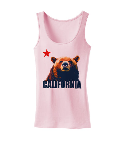 California Republic Design - Grizzly Bear and Star Womens Tank Top by TooLoud-Womens Tank Tops-TooLoud-SoftPink-X-Small-Davson Sales