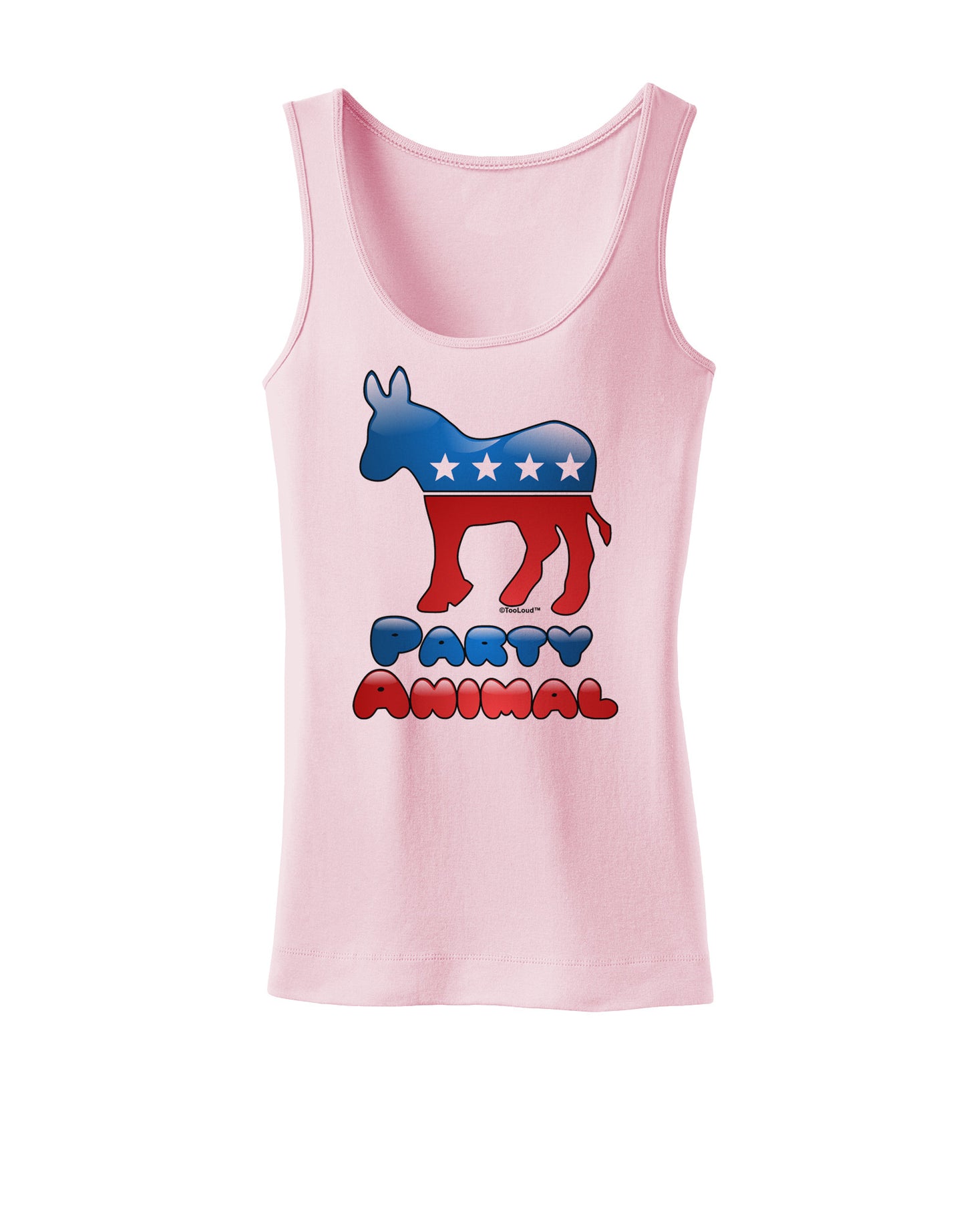 Democrat Party Animal Womens Petite Tank Top-TooLoud-SoftPink-X-Small-Davson Sales