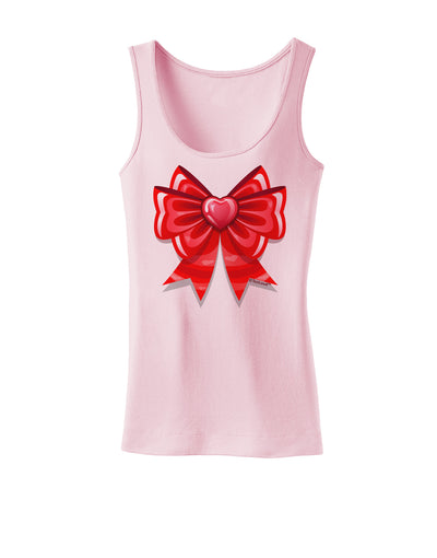 TooLoud Valentine's Day Heart Bow Womens Tank Top-Womens Tank Tops-TooLoud-SoftPink-X-Small-Davson Sales