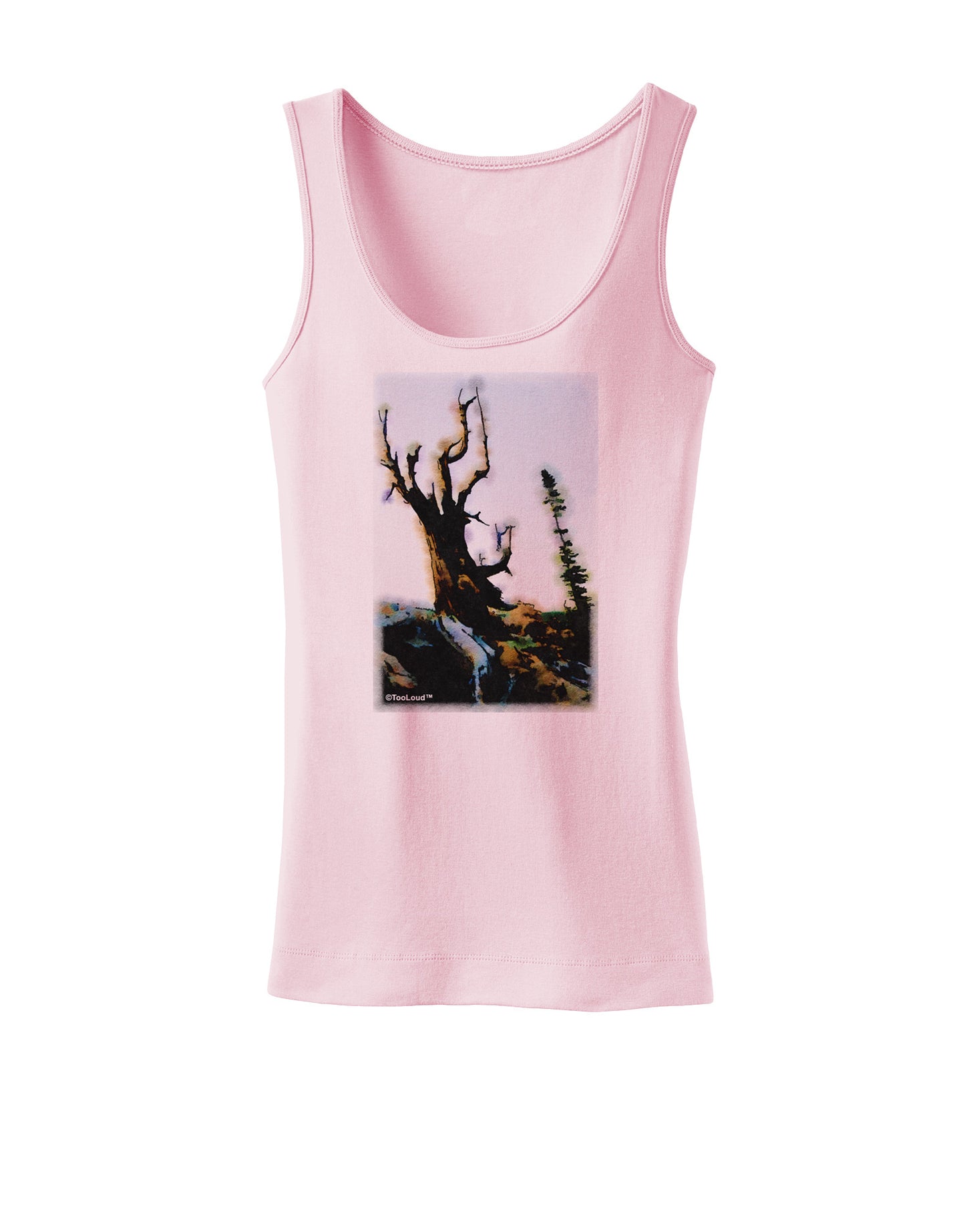CO Mountain Scenery Watercolor Womens Petite Tank Top-TooLoud-SoftPink-X-Small-Davson Sales