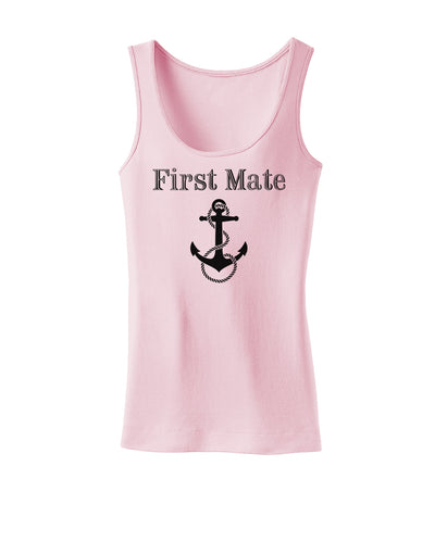 Ship First Mate Nautical Anchor Boating Womens Tank Top-Womens Tank Tops-TooLoud-SoftPink-X-Small-Davson Sales