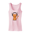 Cute Kitty With Headphones Womens Petite Tank Top-TooLoud-SoftPink-X-Small-Davson Sales