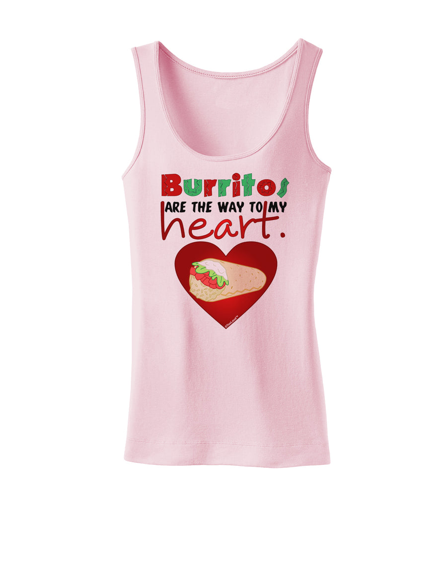 Burritos Are the Way To My Heart Womens Petite Tank Top-TooLoud-White-X-Small-Davson Sales