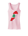 Lebanon Flag Silhouette Womens Petite Tank Top-TooLoud-SoftPink-X-Small-Davson Sales