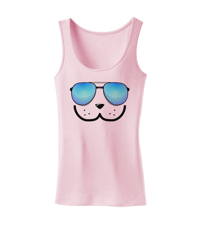 Kyu-T Face - Dewy Cool Sunglasses Womens Tank Top-Womens Tank Tops-TooLoud-SoftPink-X-Small-Davson Sales