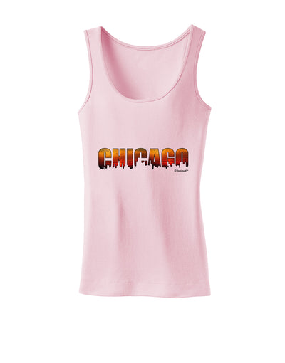 Chicago Skyline Cutout - Sunset Sky Womens Tank Top by TooLoud-Womens Tank Tops-TooLoud-SoftPink-X-Small-Davson Sales