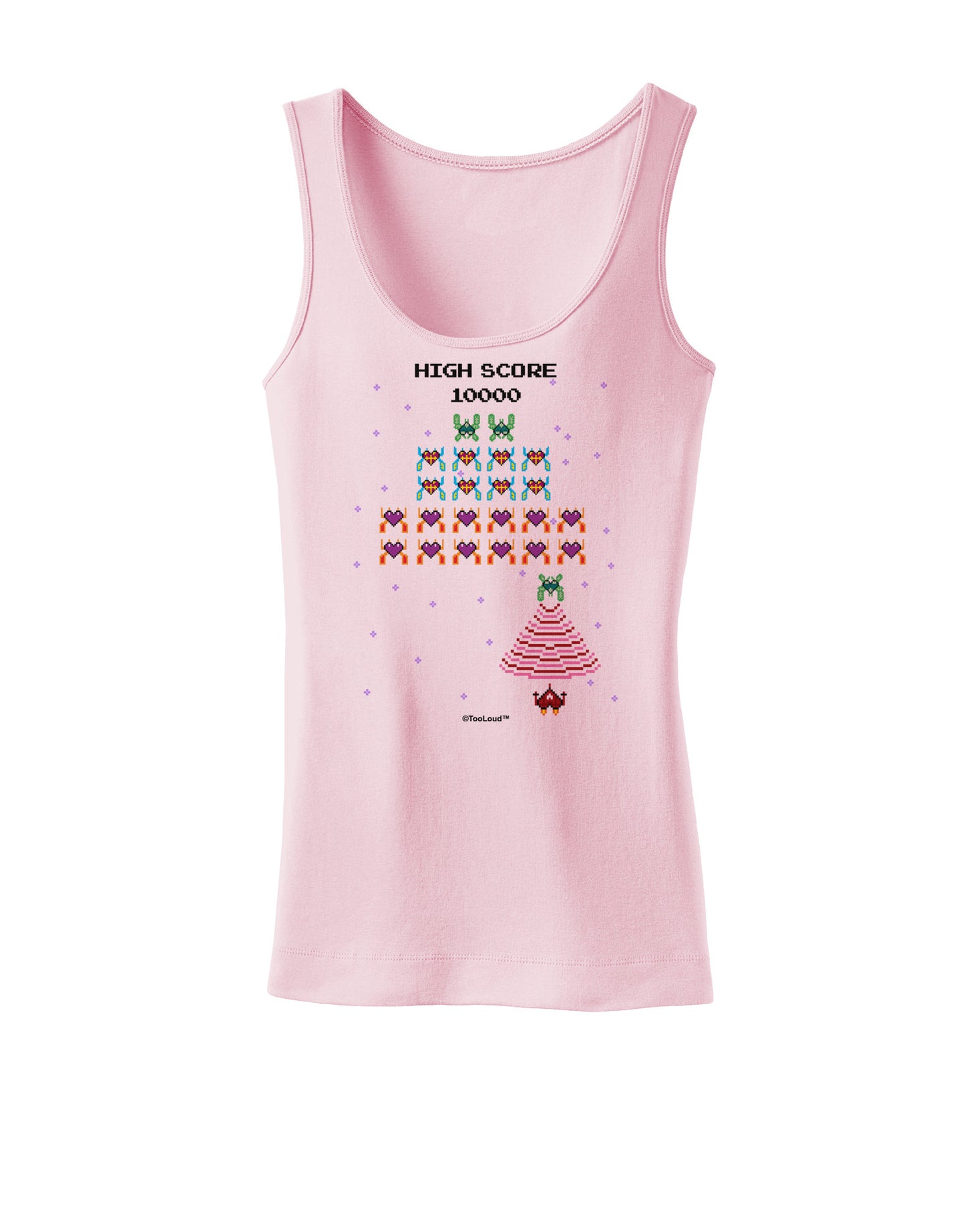 Retro Heart Fighter Womens Petite Tank Top-TooLoud-SoftPink-X-Small-Davson Sales