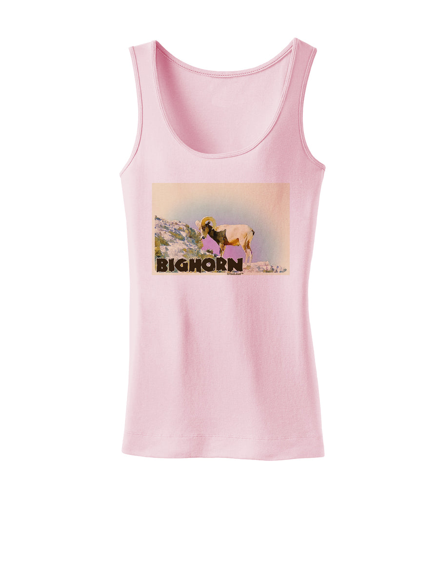 Bighorn Ram WatercolorText Womens Tank Top-Womens Tank Tops-TooLoud-White-X-Small-Davson Sales