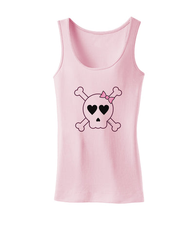 Skull and Crossbones Girl Womens Tank Top-Womens Tank Tops-TooLoud-SoftPink-X-Small-Davson Sales