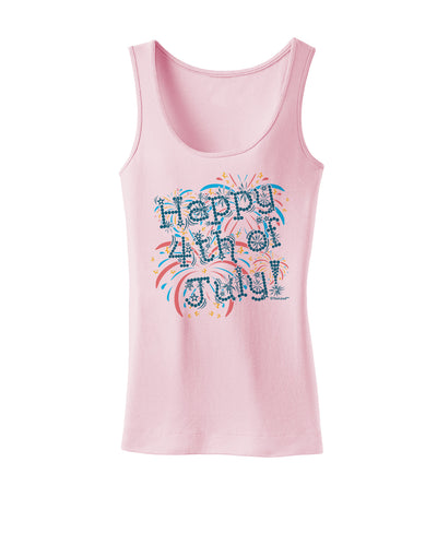 Happy 4th of July - Fireworks Design Womens Tank Top-Womens Tank Tops-TooLoud-SoftPink-X-Small-Davson Sales