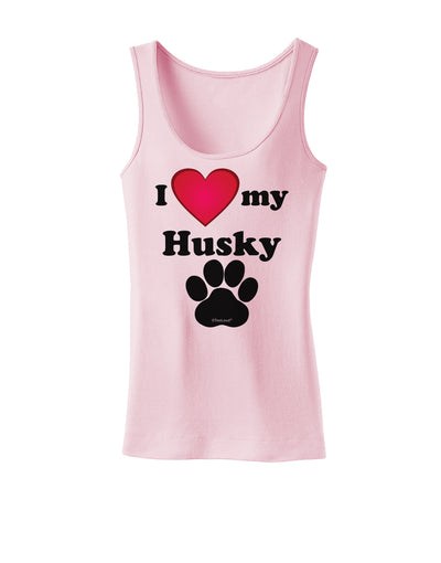 I Heart My Husky Womens Petite Tank Top by TooLoud-TooLoud-SoftPink-X-Small-Davson Sales