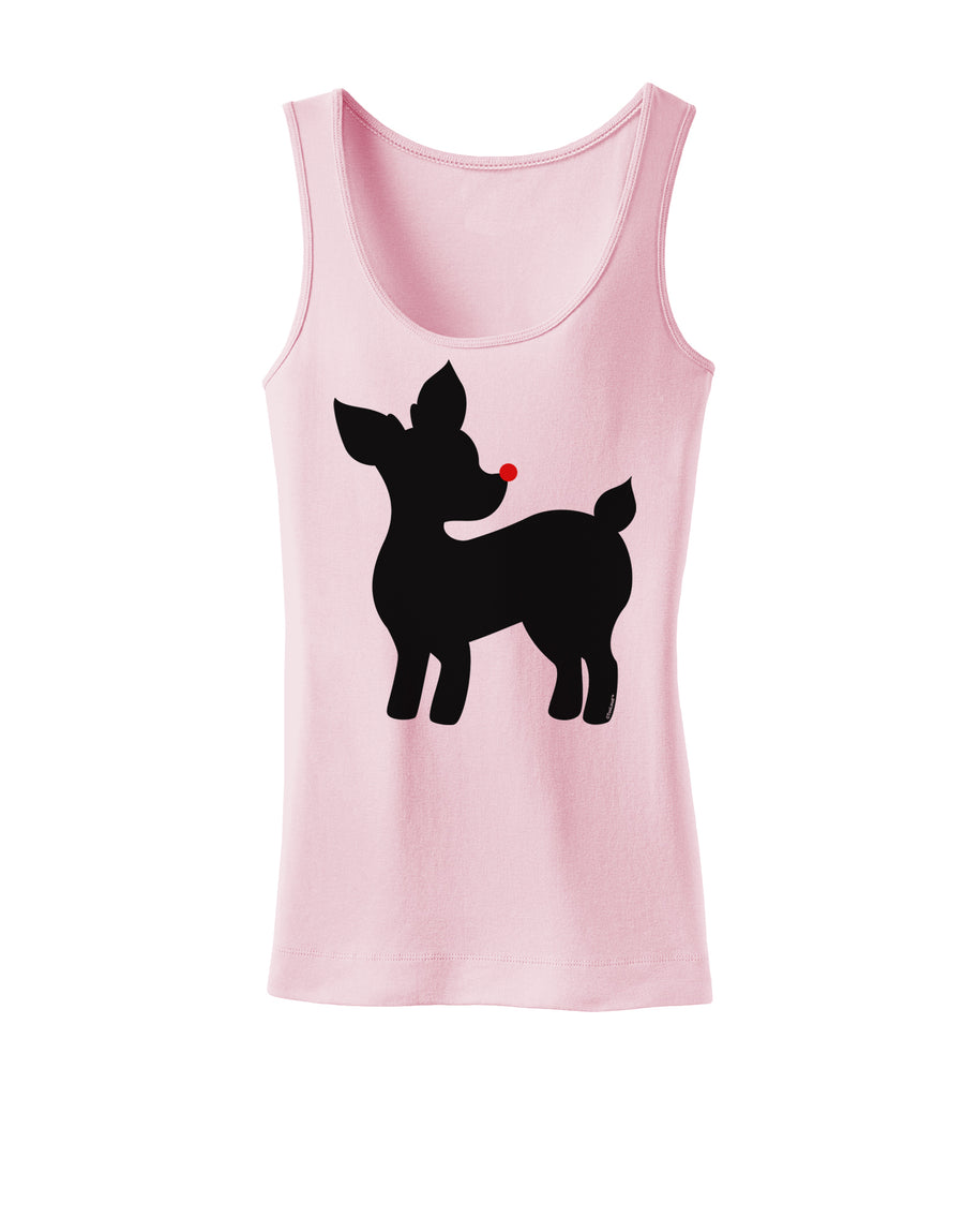 Cute Rudolph Silhouette - Christmas Womens Tank Top by TooLoud-Womens Tank Tops-TooLoud-White-X-Small-Davson Sales