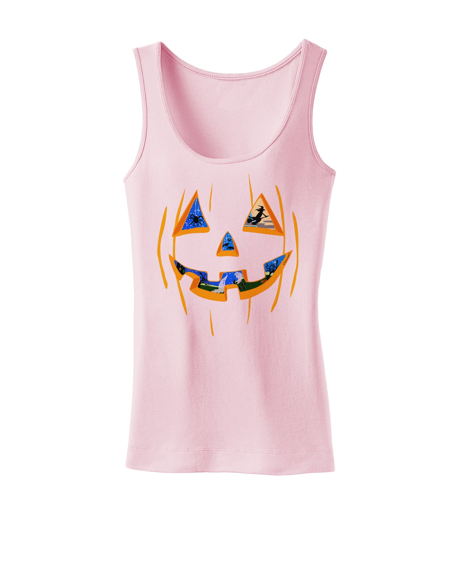 Jack O Lanterns Point of View Pumpkin Womens Tank Top-Womens Tank Tops-TooLoud-SoftPink-X-Small-Davson Sales