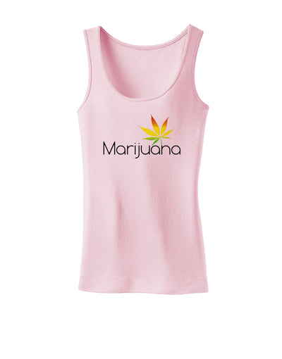 Marijuana Text and Leaf - Rastafarian Womens Tank Top-Womens Tank Tops-TooLoud-SoftPink-X-Small-Davson Sales