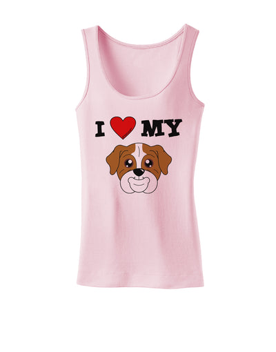 I Heart My - Cute Bulldog - Red Womens Tank Top by TooLoud-Womens Tank Tops-TooLoud-SoftPink-X-Small-Davson Sales