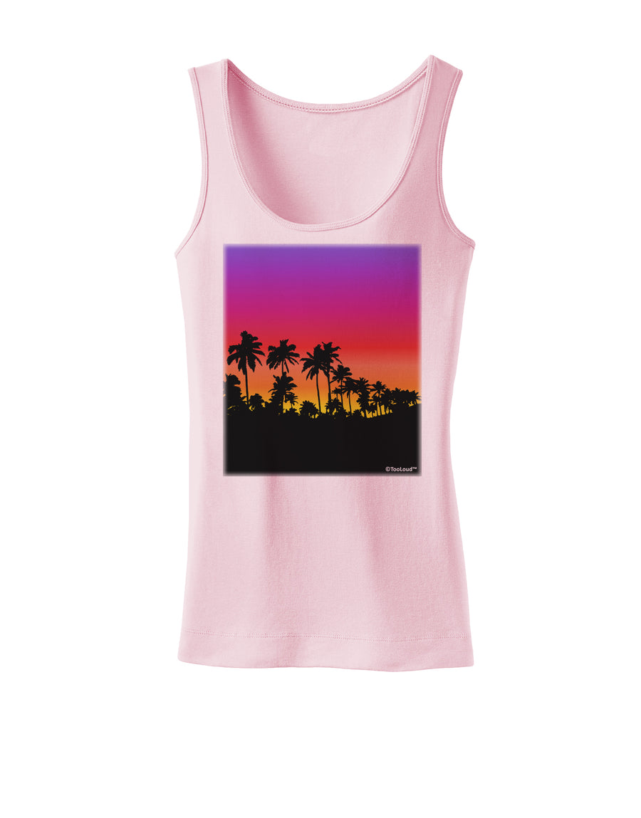 Palm Trees and Sunset Design Womens Tank Top by TooLoud-Womens Tank Tops-TooLoud-White-X-Small-Davson Sales