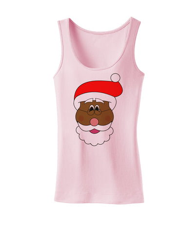 Black Santa Claus Face Christmas Womens Tank Top-Womens Tank Tops-TooLoud-SoftPink-X-Small-Davson Sales