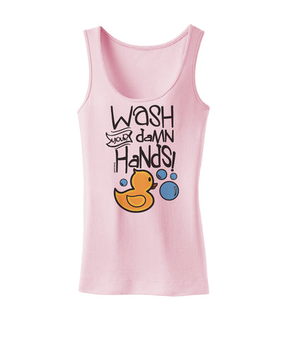 Wash your Damn Hands Womens Petite Tank Top-Womens Tank Tops-TooLoud-SoftPink-X-Small-Davson Sales