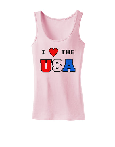 I Love Heart the USA Womens Tank Top-Womens Tank Tops-TooLoud-SoftPink-X-Small-Davson Sales